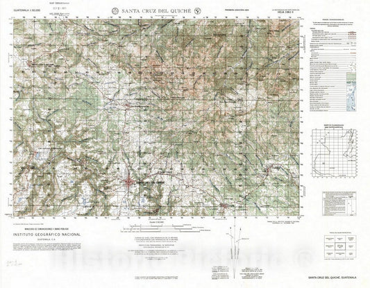Map : Guatemala Topo Maps 2, Guatemala 1:50,000 ; Transverse Mercator proj. , Antique Vintage Reproduction