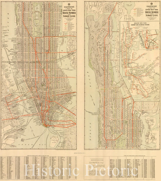 Map : New York City 1920, New York City, Antique Vintage Reproduction