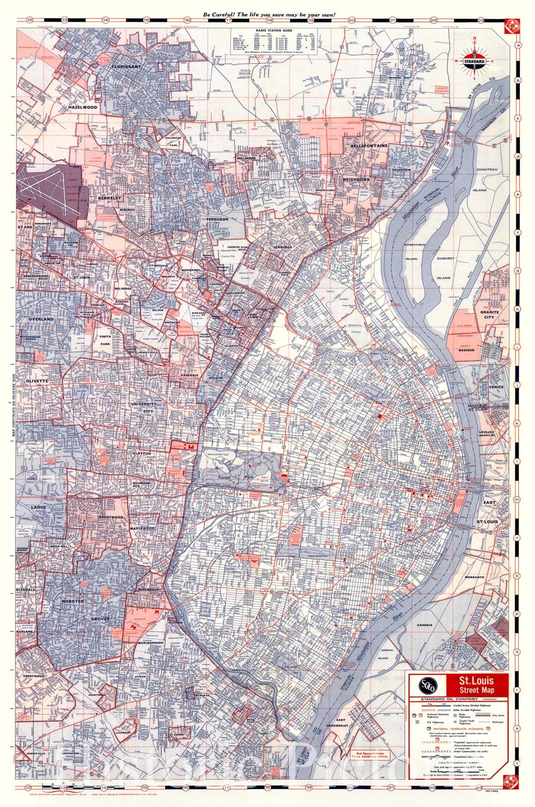 Map : St. Louis, Missouri, St. Louis street map, Antique Vintage Reproduction