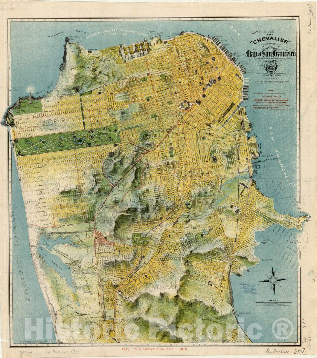 Historic Map : San Francisco, The |"|"Chevalier|"|" commercial, pictorial and tourist map of San Francisco : from latest gov. and official surveys , Antique Vintage Reproduction