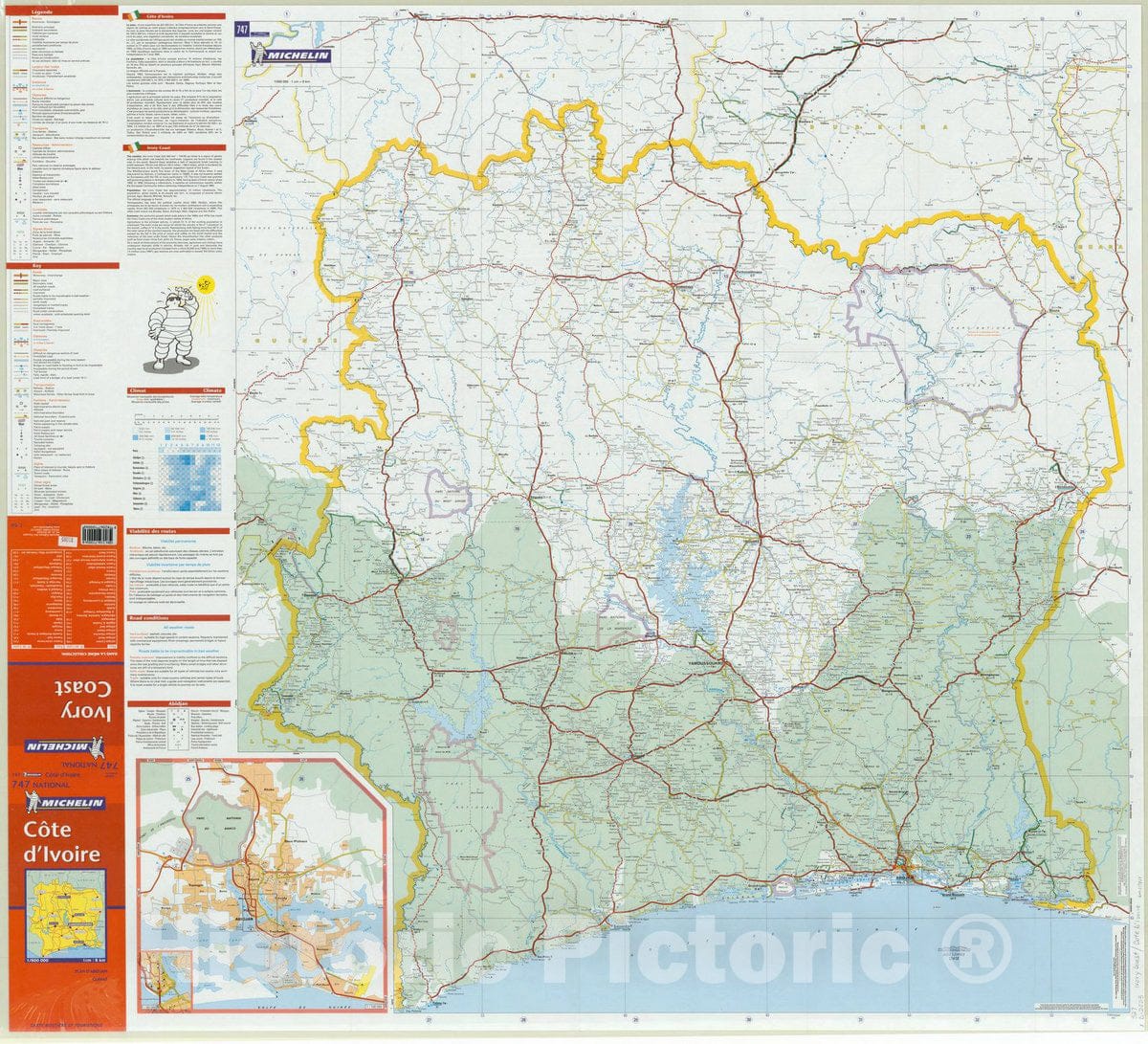 Map : Co?te d'Ivoire 2003, Co?te d'Ivoire, Ivory Coast , Antique Vintage Reproduction