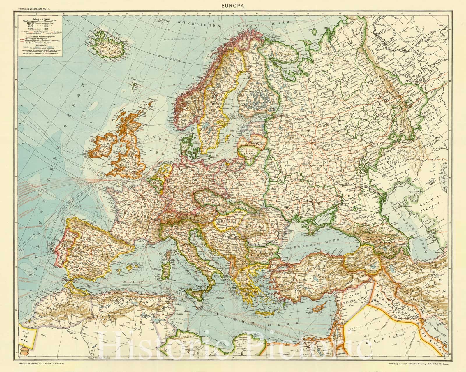 Map : Europe 1922, , Antique Vintage Reproduction