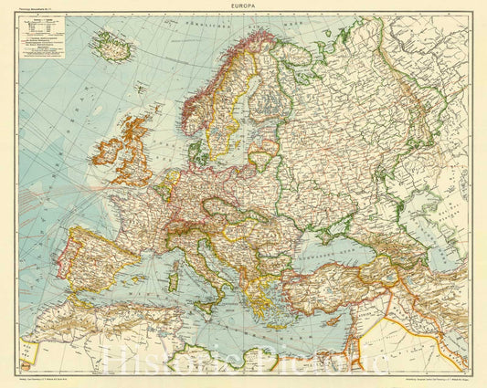 Map : Europe 1922, , Antique Vintage Reproduction