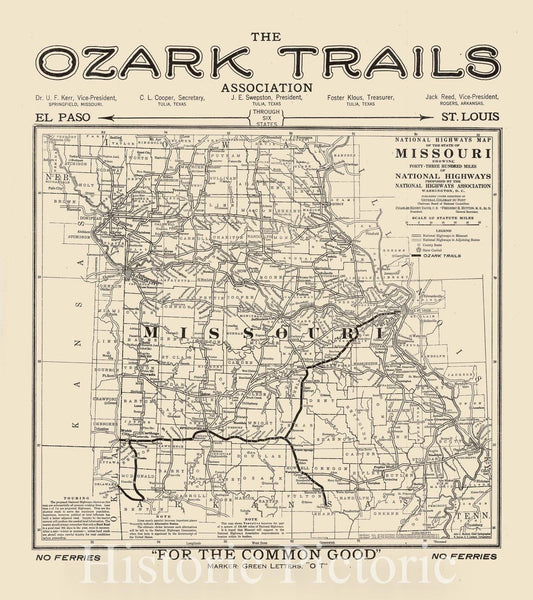 Historic Map : Missouri 1921 1, National highways map of the state of Missouri : showing forty-three hundred miles of national highways