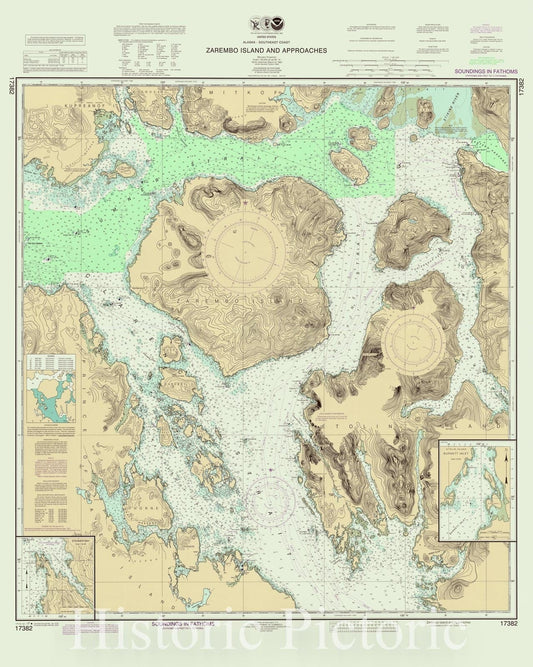 Map : Alaska, southeast 2007, United States, Alaska--southeast coast, Zarembo Island and approaches , Antique Vintage Reproduction