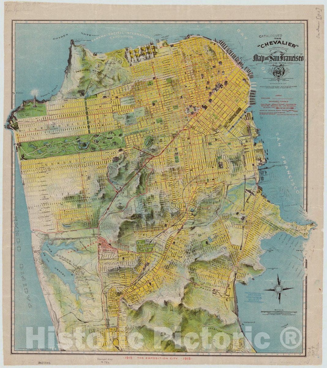 Map : San Francisco, California 1912, The |"Chevalier|" commercial, pictorial and tourist map of San Francisco : from latest gov. and official surveys