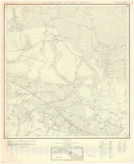 Map : Cuba 1906 93, Military map of Cuba , Antique Vintage Reproduction