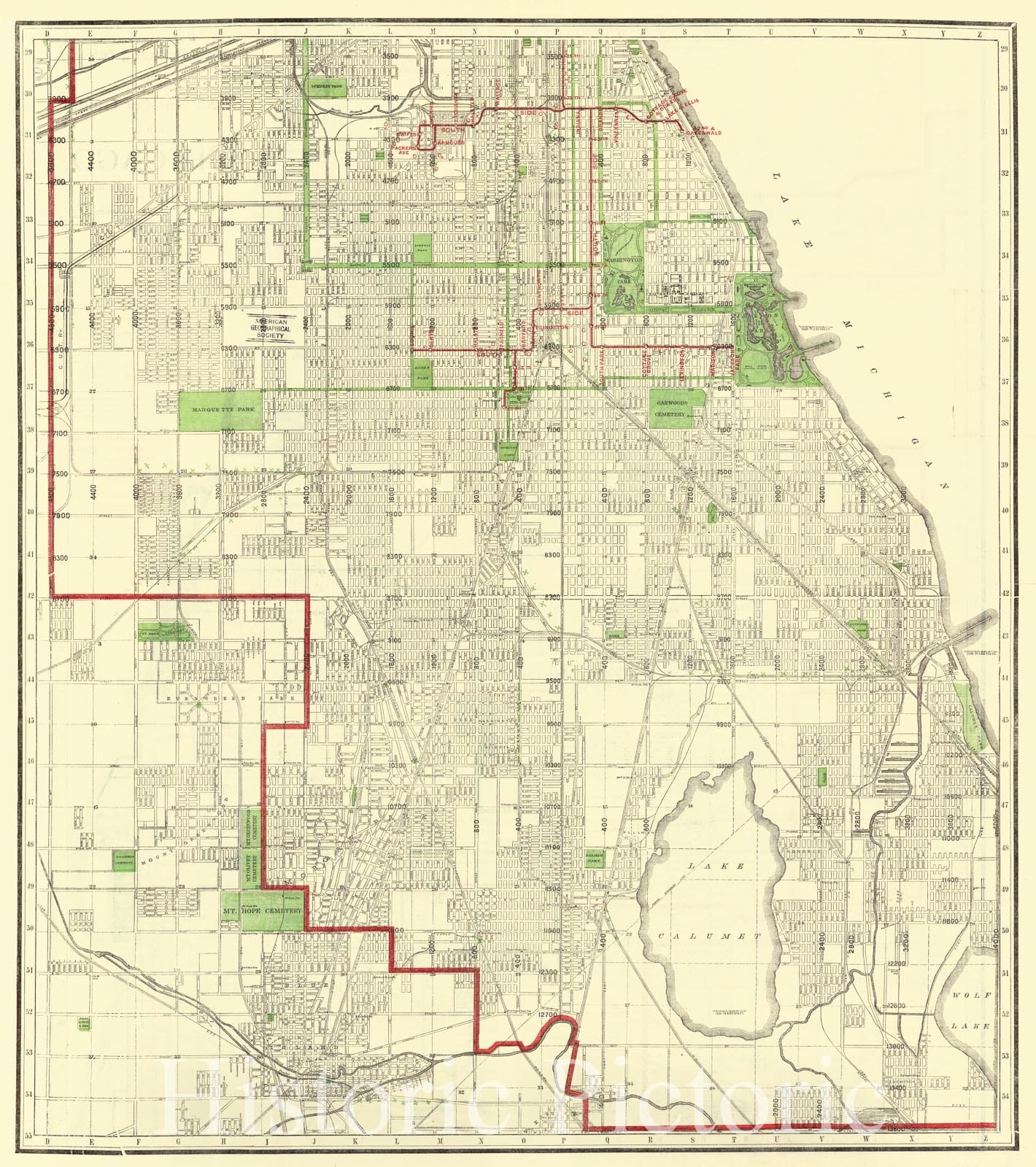 Map : Chicago (Illinois) 1912, street number guide 1, Rand McNally & Co.s new street number guide map of Chicago , Antique Vintage Reproduction