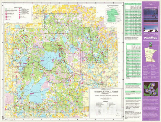 Map : Chippewa National Forest, Minnesota 1994, Chippewa National Forest, Minnesota , Antique Vintage Reproduction