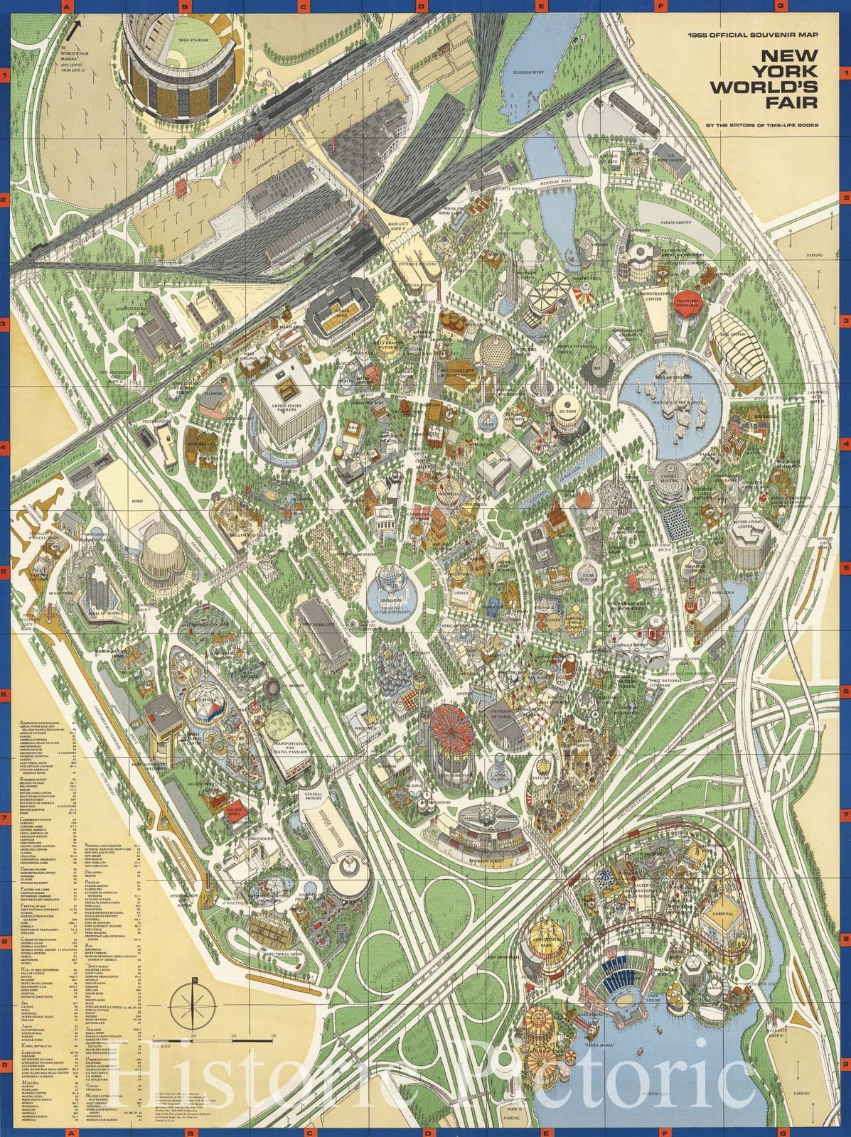 Map : New York City 1965 2, New York World's Fair : 1965 official souvenir map , Antique Vintage Reproduction