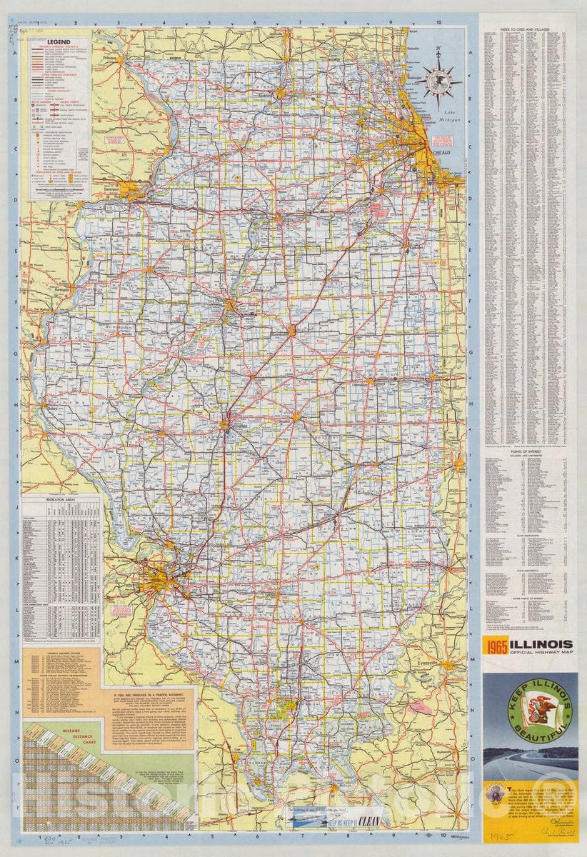 Map : Chicago, Illinois 1965 2, Chicago and vicinity , Antique Vintage Reproduction