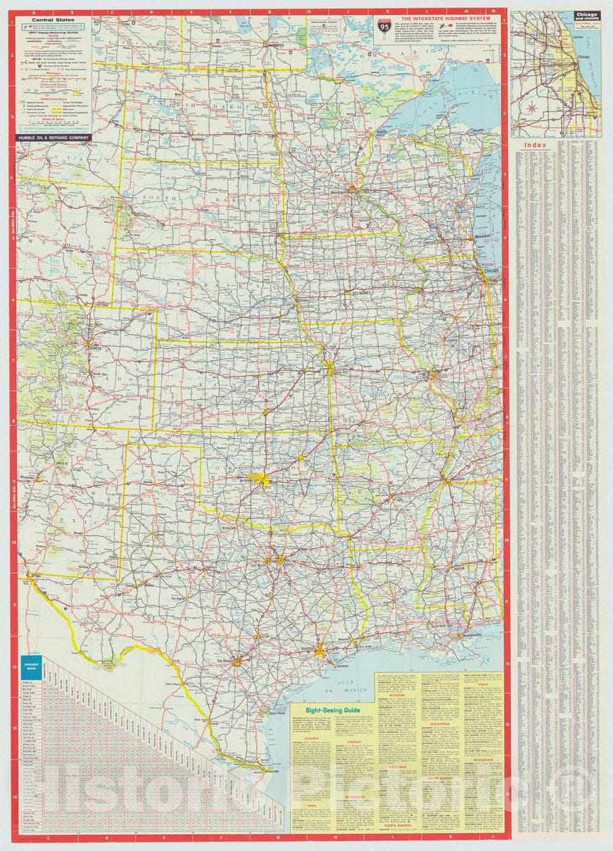 Map : United States 1967 1, Western United States : happy motoring! , Antique Vintage Reproduction