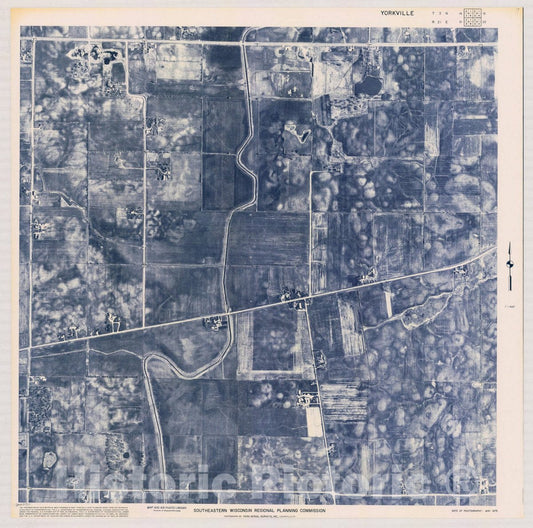 Map : Yorkville T3 N16, R21 E21 1975, [Aerial photographs of southeastern Wisconsin] , Antique Vintage Reproduction