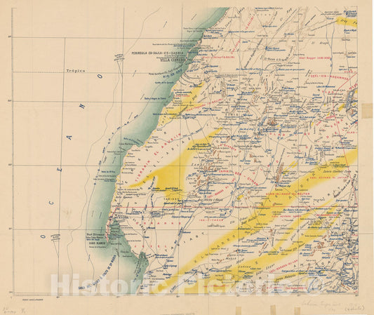 Map : Western Sahara 1914 3, Publicaciones de la Real Sociedad Geografica, Sahara espanol y regiones inmediatas , Antique Vintage Reproduction