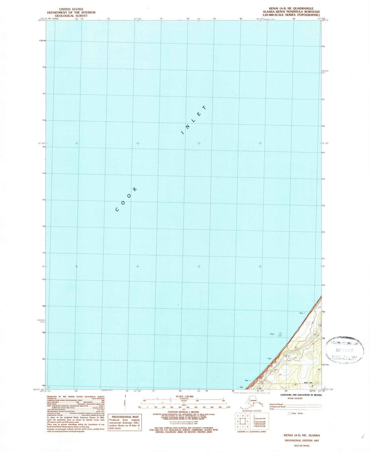 1987 Kenai, AK - Alaska - USGS Topographic Map v3