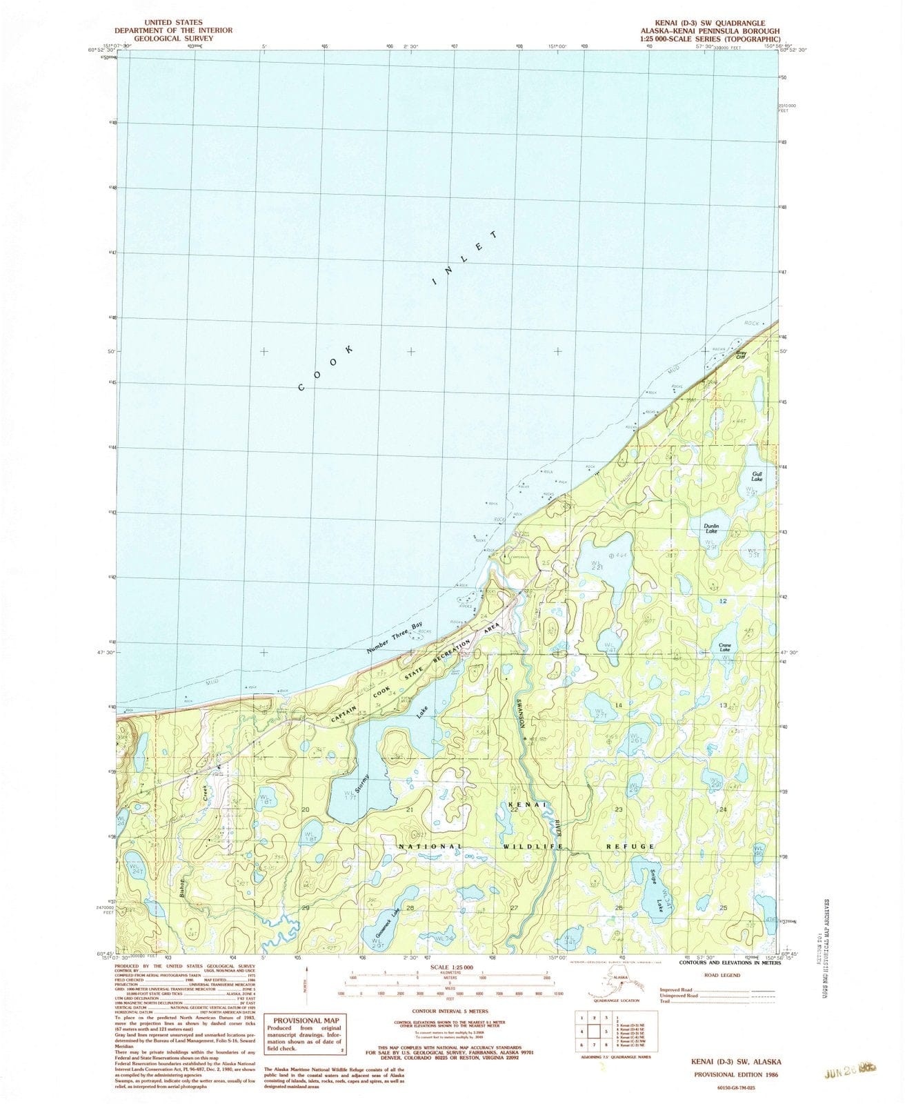 1986 Kenai, AK - Alaska - USGS Topographic Map v27