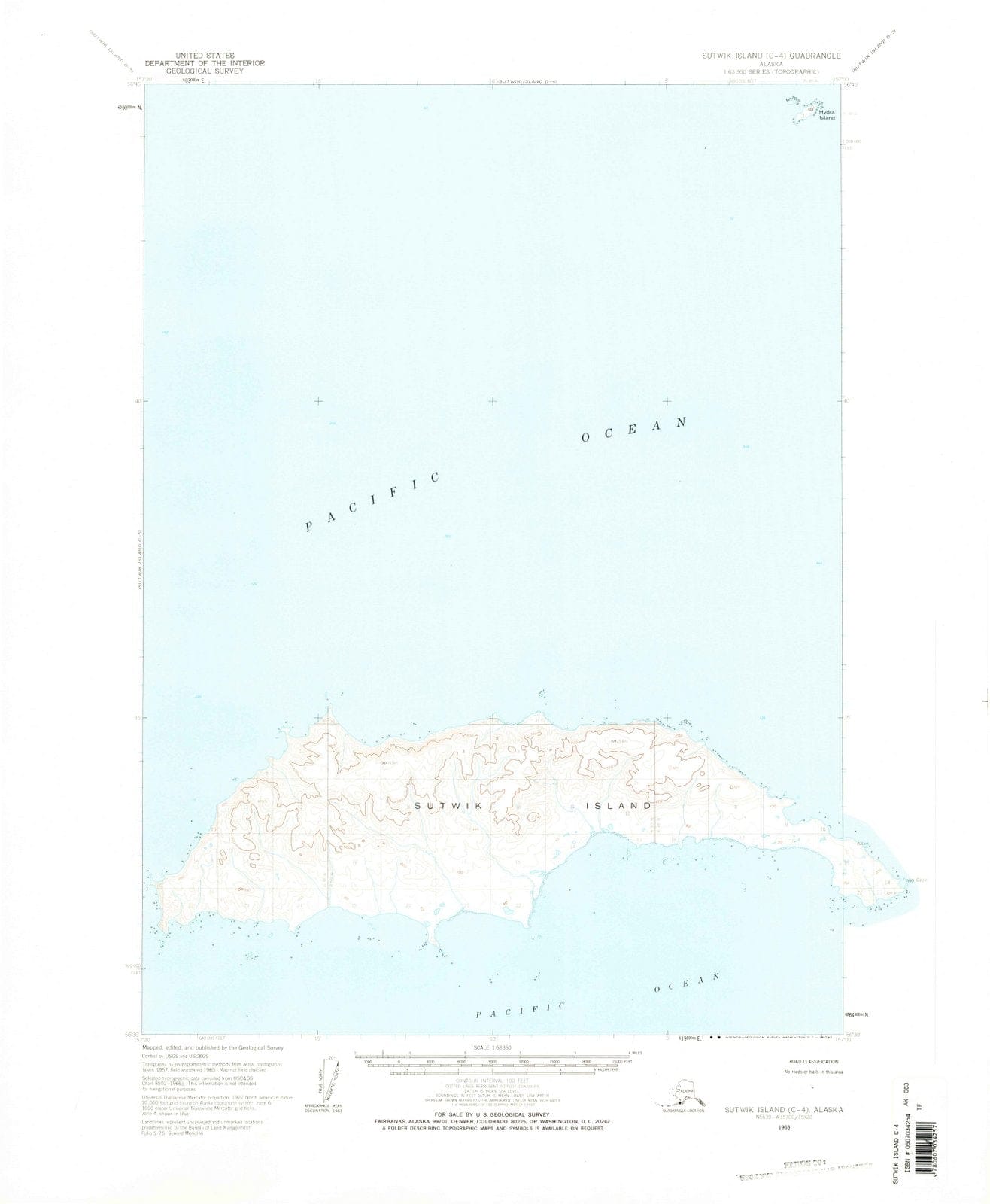 1963 Sutwik Island, AK - Alaska - USGS Topographic Map v8