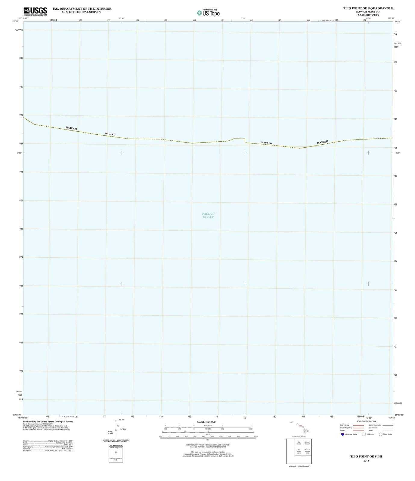2013 Ilio Point OE S, HI - Hawaii - USGS Topographic Map