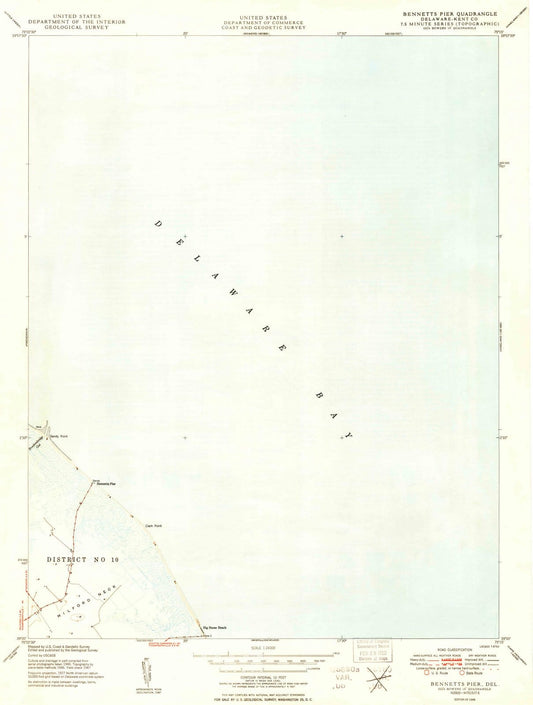 1949 Bennett's Pier, DE - Delaware - USGS Topographic Map