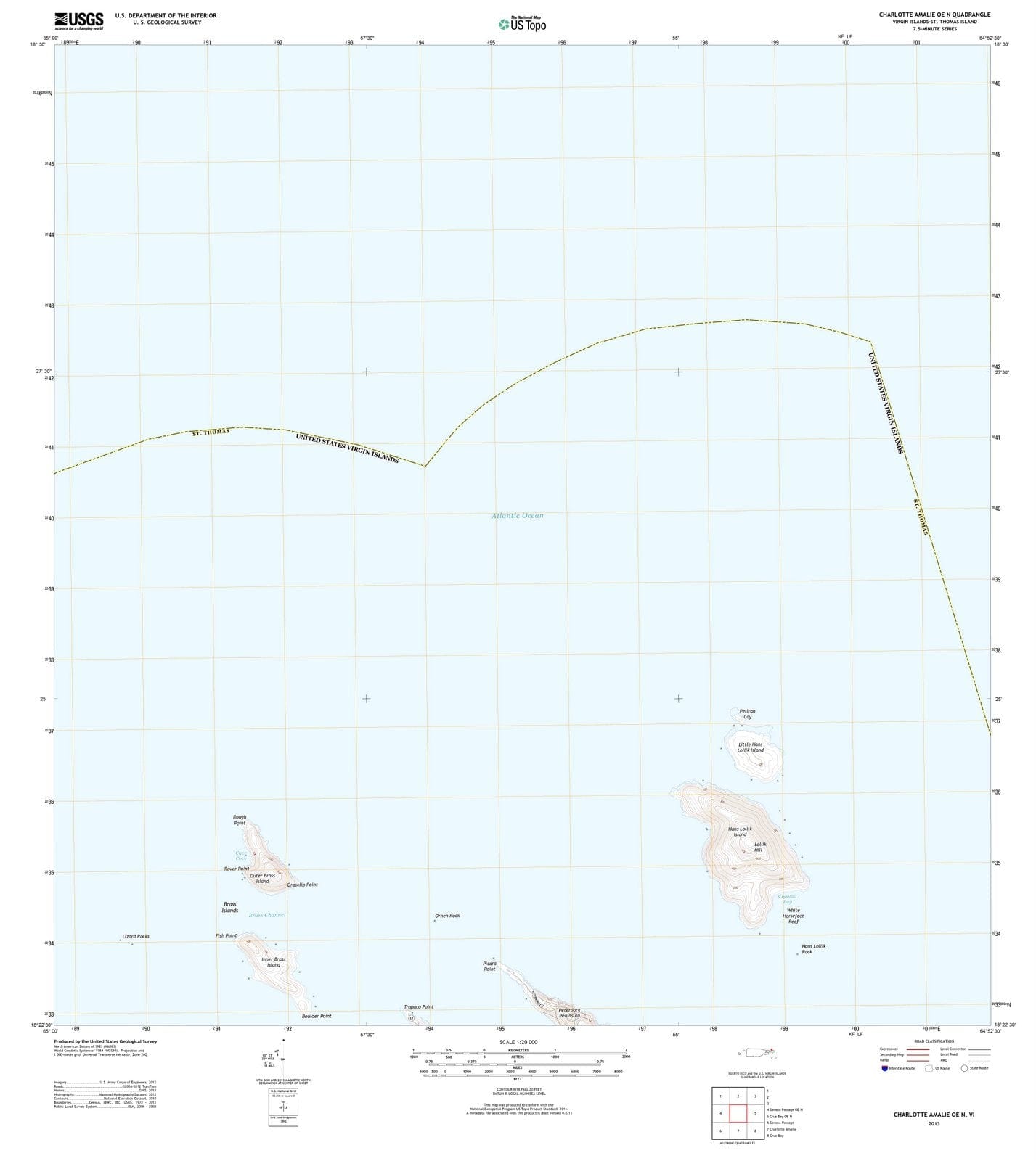 2013 Charlotte Amalie, VI - Virgin Islands - USGS Topographic Map v2