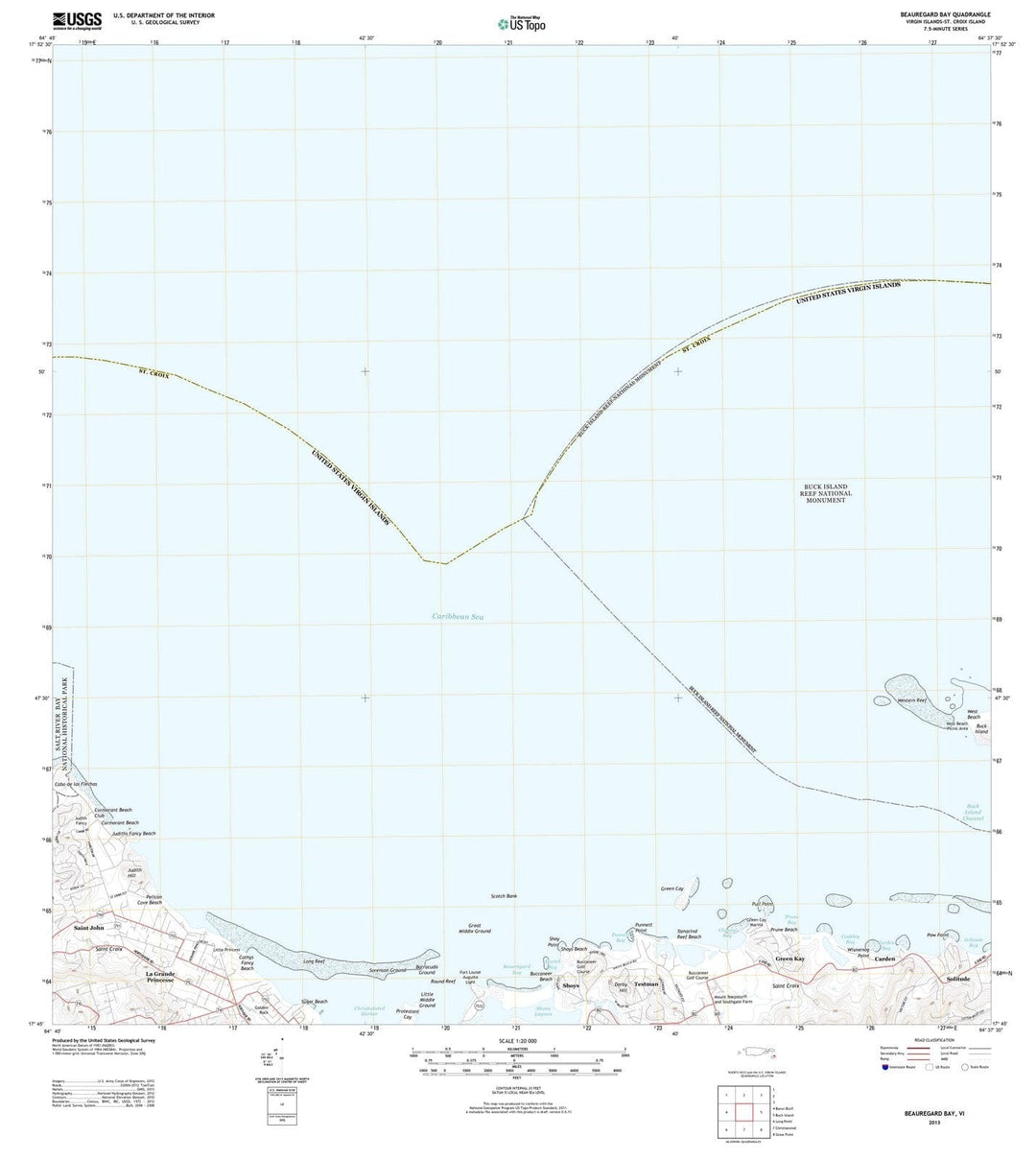 2013 Beauregard Bay, VI - Virgin Islands - USGS Topographic Map