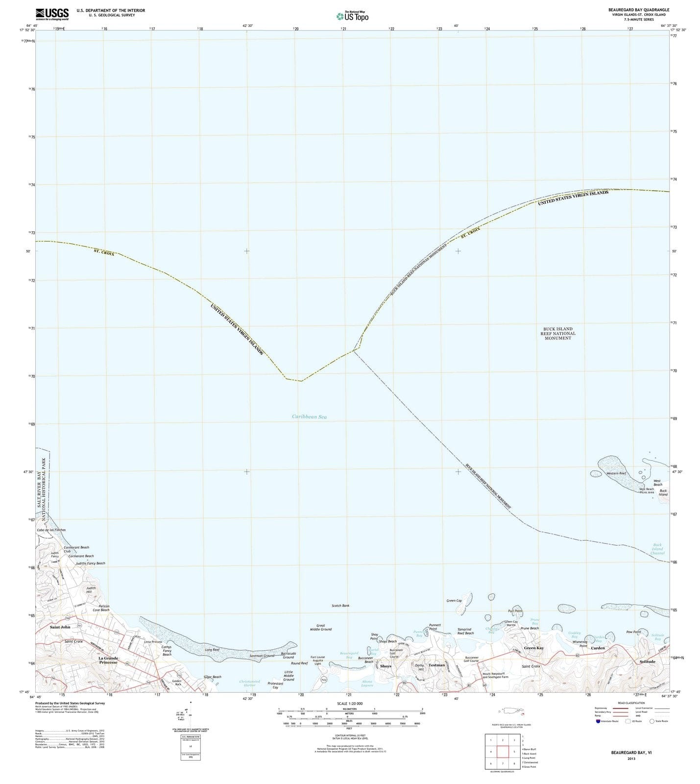 2013 Beauregard Bay, VI - Virgin Islands - USGS Topographic Map