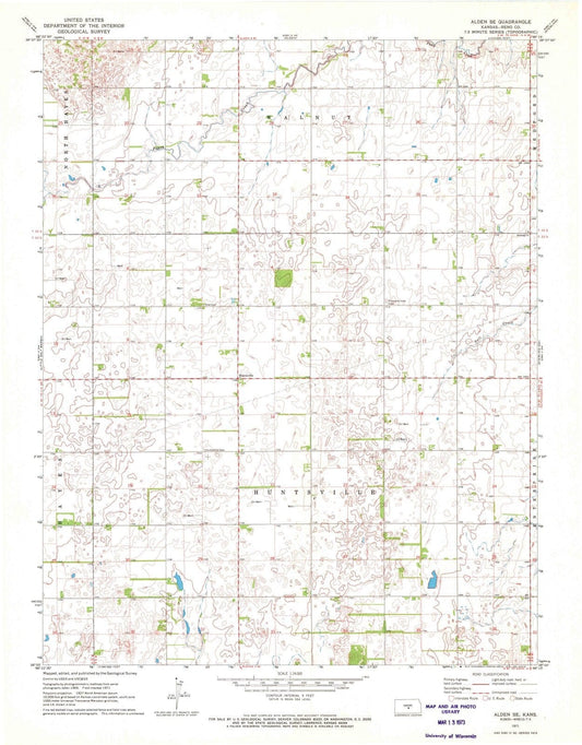 1971 Alden, KS - Kansas - USGS Topographic Map