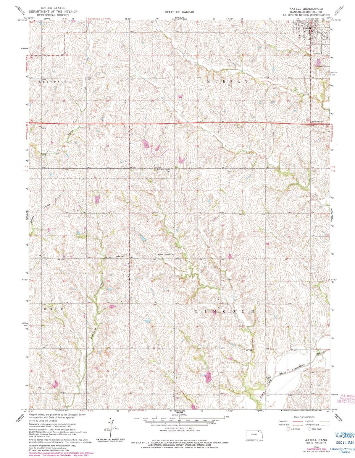 1966 Axtell, KS - Kansas - USGS Topographic Map v2