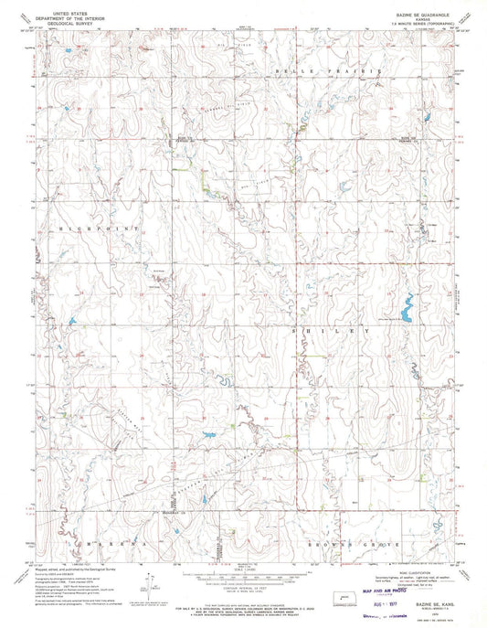 1970 Bazine, KS - Kansas - USGS Topographic Map