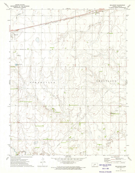 1972 Bellefont, KS - Kansas - USGS Topographic Map