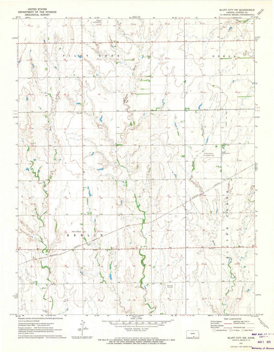 1971 Bluff City, KS - Kansas - USGS Topographic Map