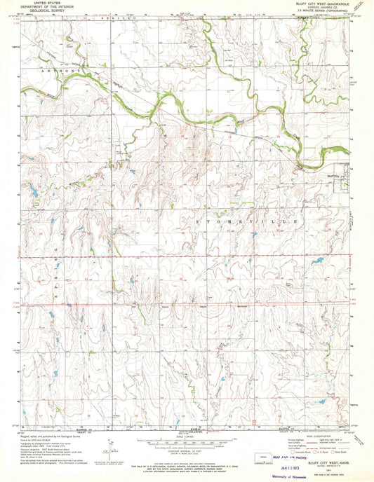 1971 Bluff City West, KS - Kansas - USGS Topographic Map