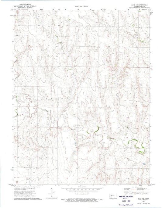 1972 Gove, KS - Kansas - USGS Topographic Map