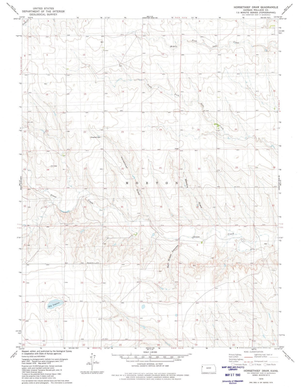 1979 Horsethiefraw, KS - Kansas - USGS Topographic Map v4