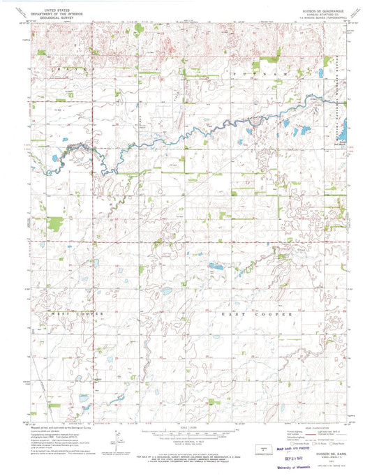 1971 Hudson, KS - Kansas - USGS Topographic Map
