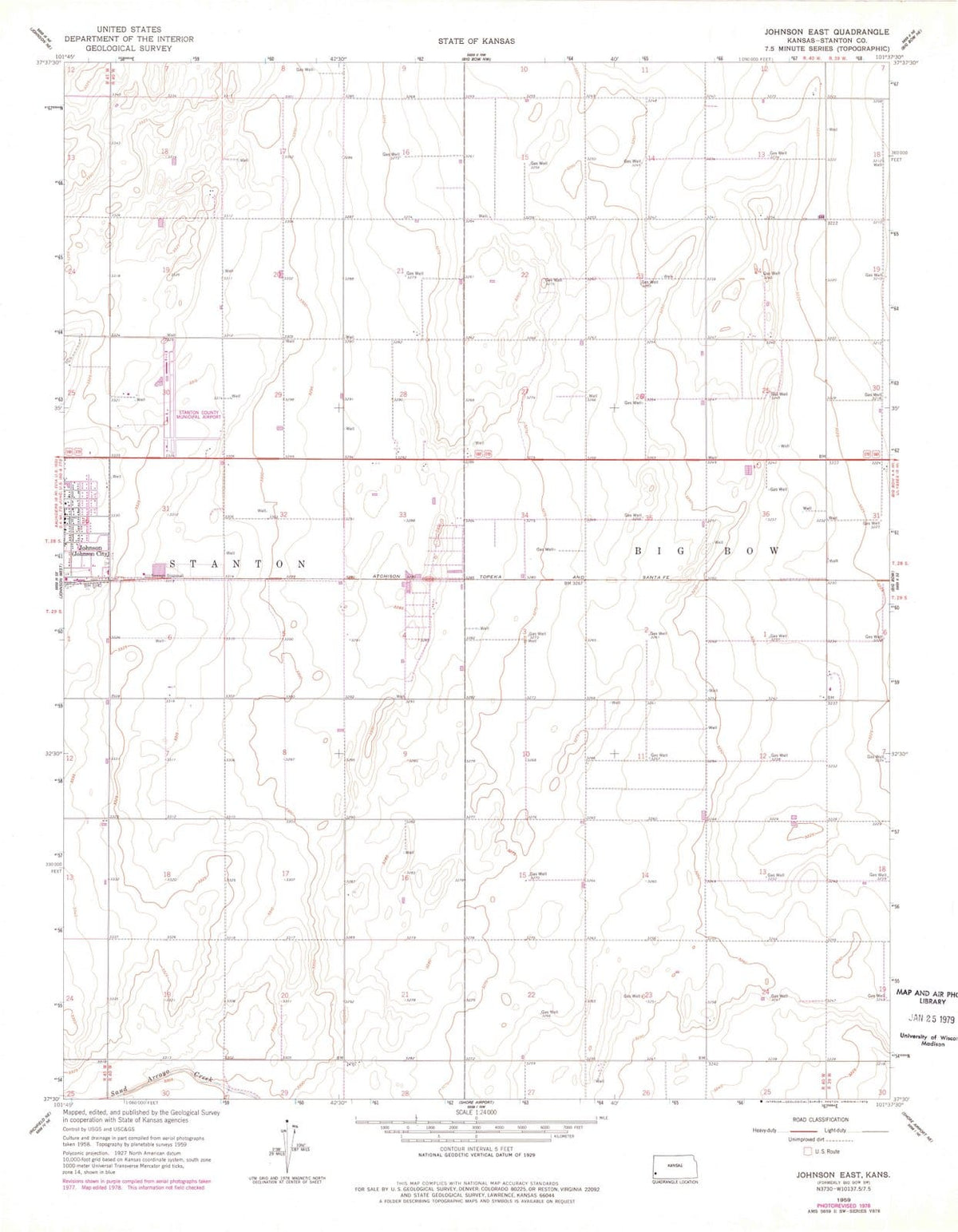 1959 Johnson East, KS - Kansas - USGS Topographic Map