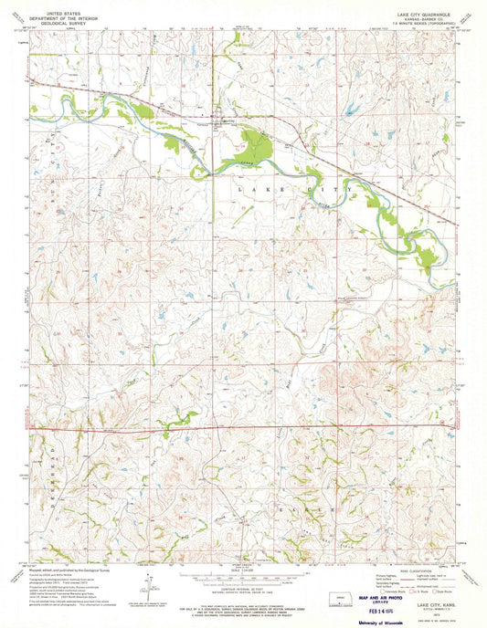1973 Lake City, KS - Kansas - USGS Topographic Map
