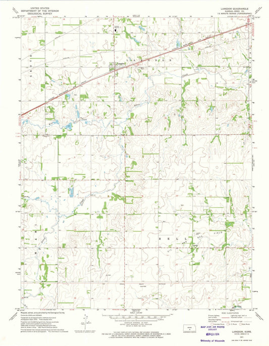 1971 Langdon, KS - Kansas - USGS Topographic Map