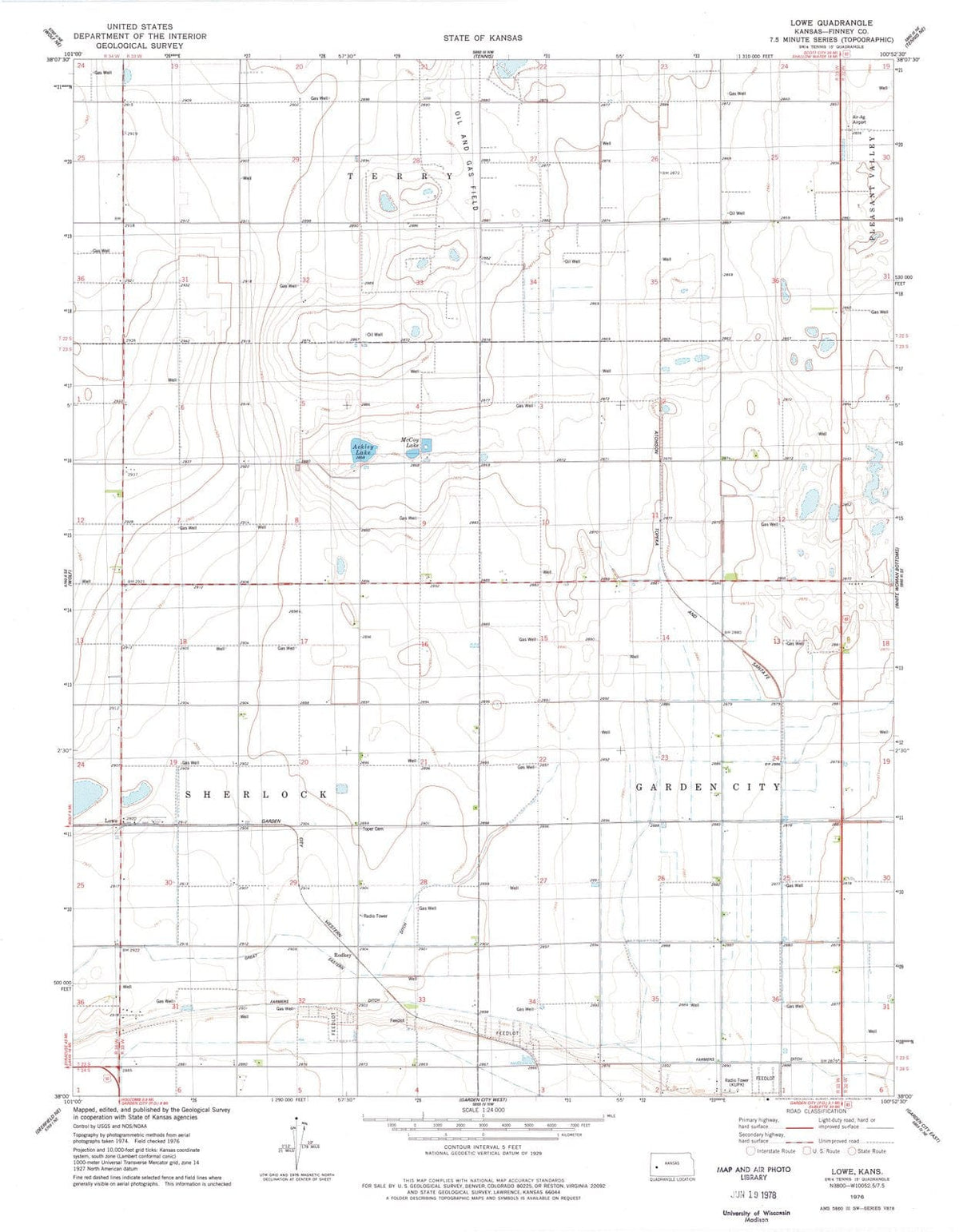 1976 Lowe, KS - Kansas - USGS Topographic Map