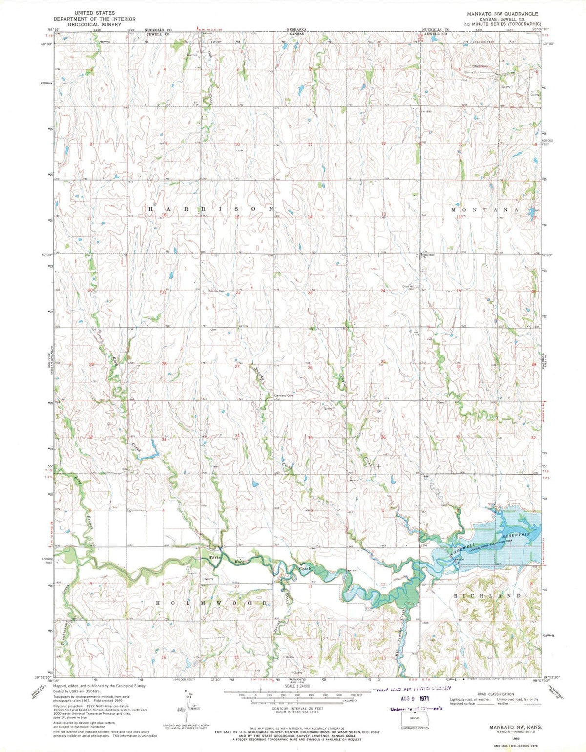 1969 Mankato, KS - Kansas - USGS Topographic Map v2