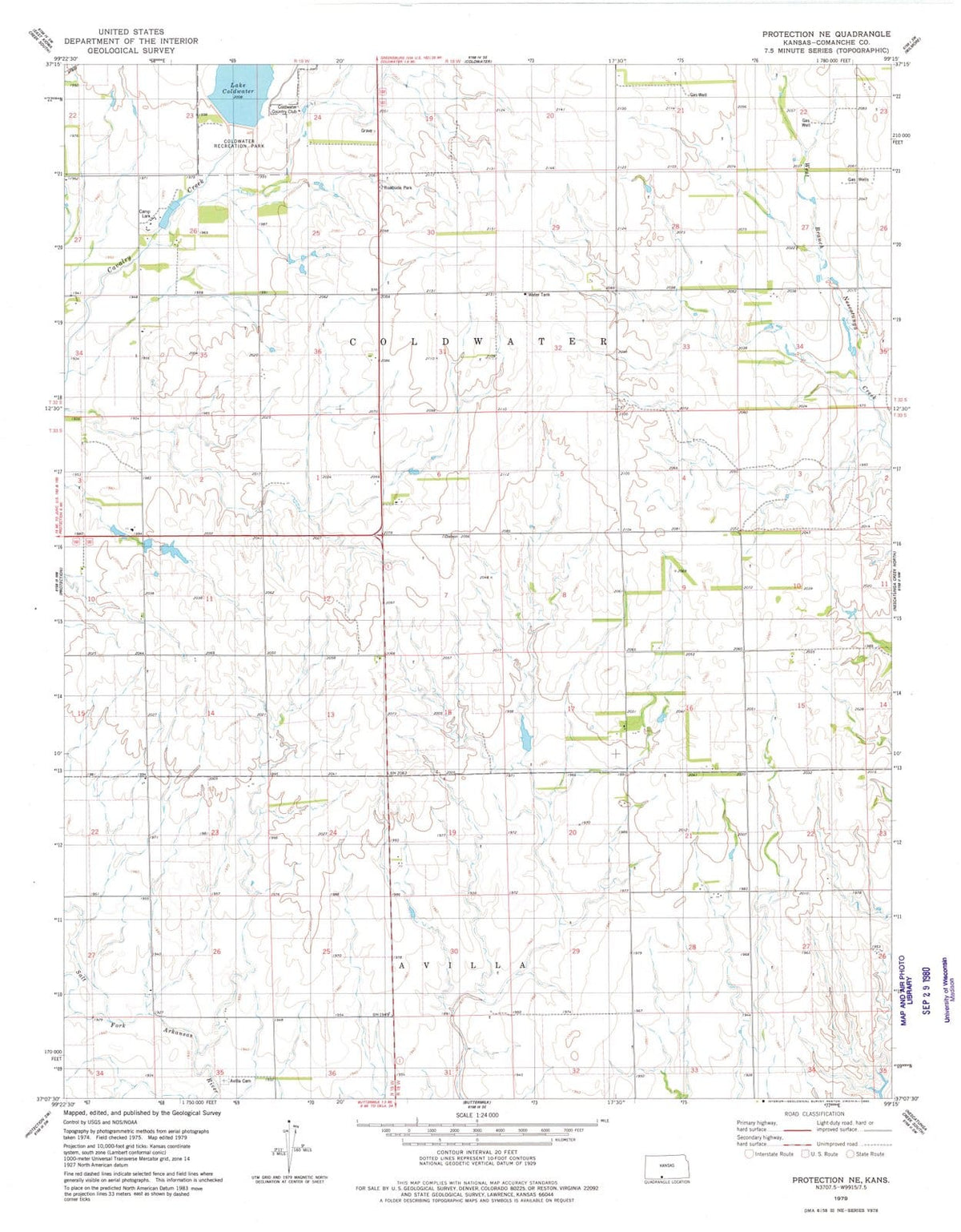 1979 Protection, KS - Kansas - USGS Topographic Map