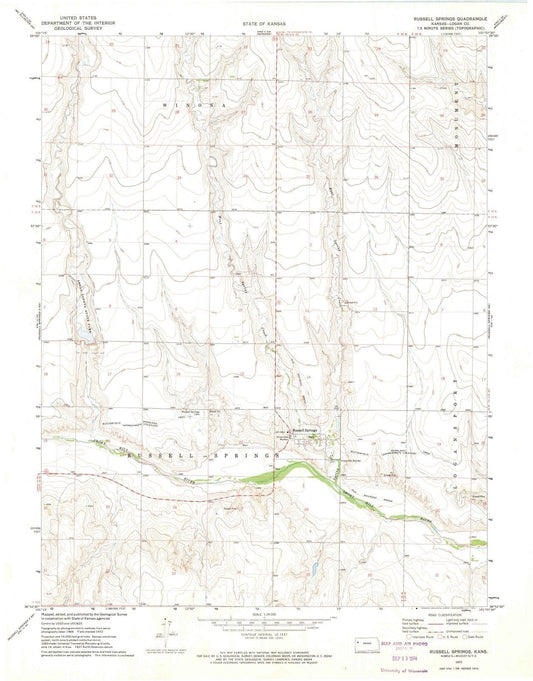 1972 Russell Springs, KS - Kansas - USGS Topographic Map v2