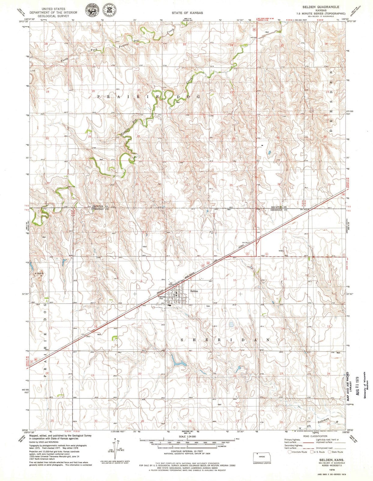 1978 Selden, KS - Kansas - USGS Topographic Map v2