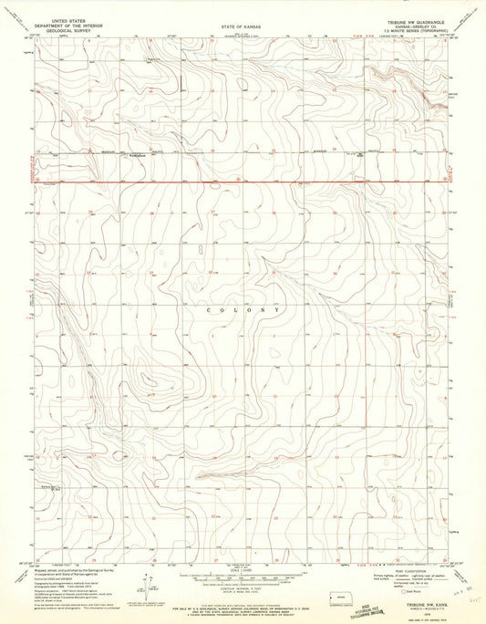 1970 Tribune, KS - Kansas - USGS Topographic Map