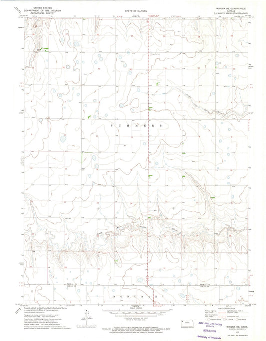 1972 Winona, KS - Kansas - USGS Topographic Map v2