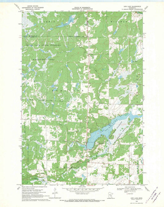 1968 Ann Lake, MN - Minnesota - USGS Topographic Map