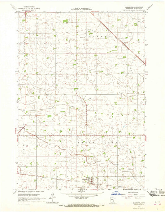 1967 Clements, MN - Minnesota - USGS Topographic Map v2