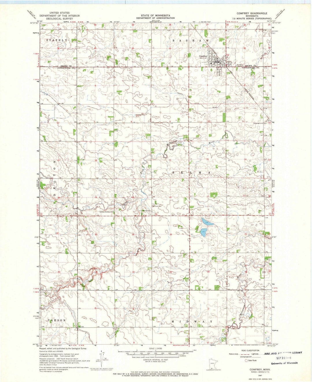 1967 Comfrey, MN - Minnesota - USGS Topographic Map