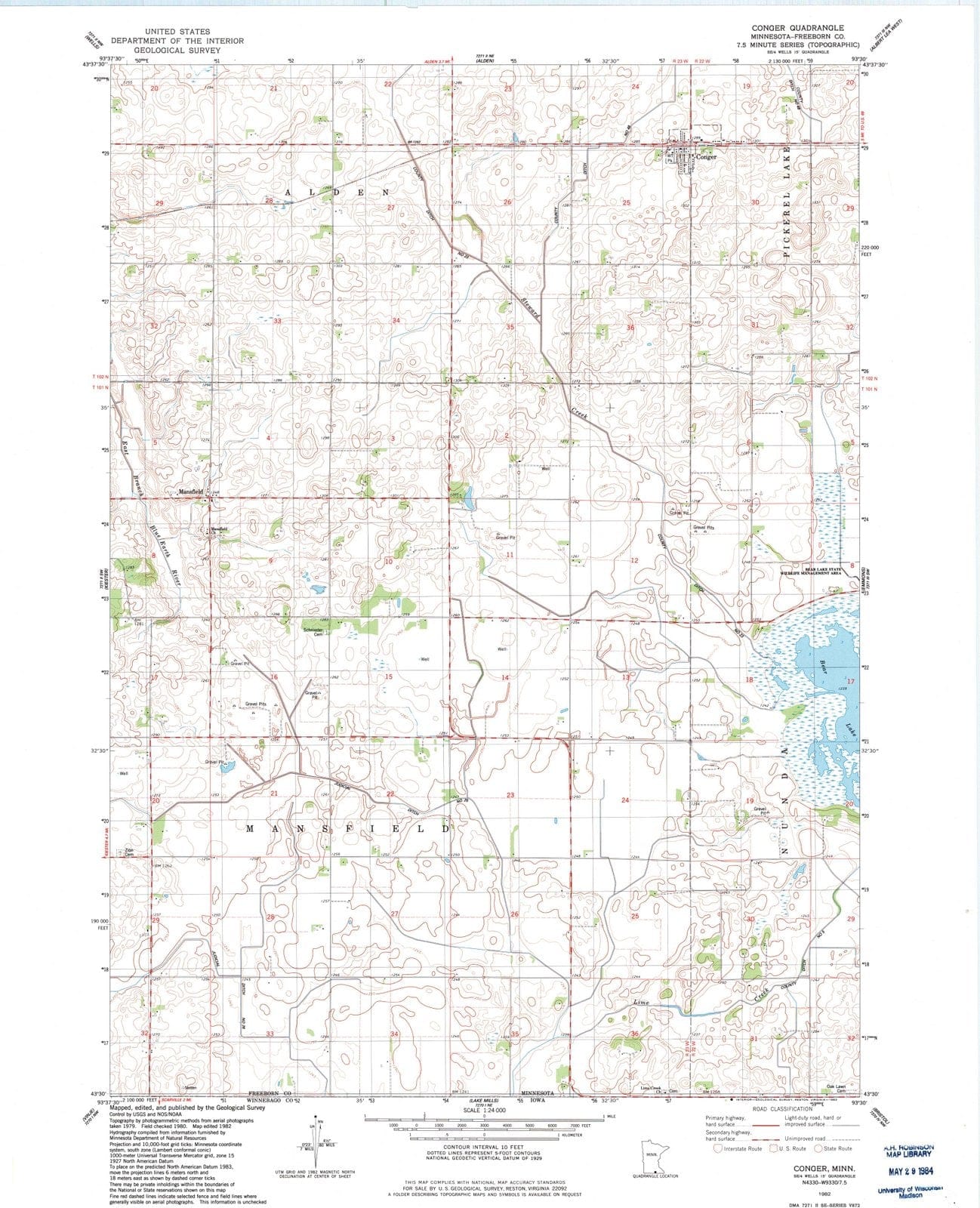 1982 Conger, MN - Minnesota - USGS Topographic Map
