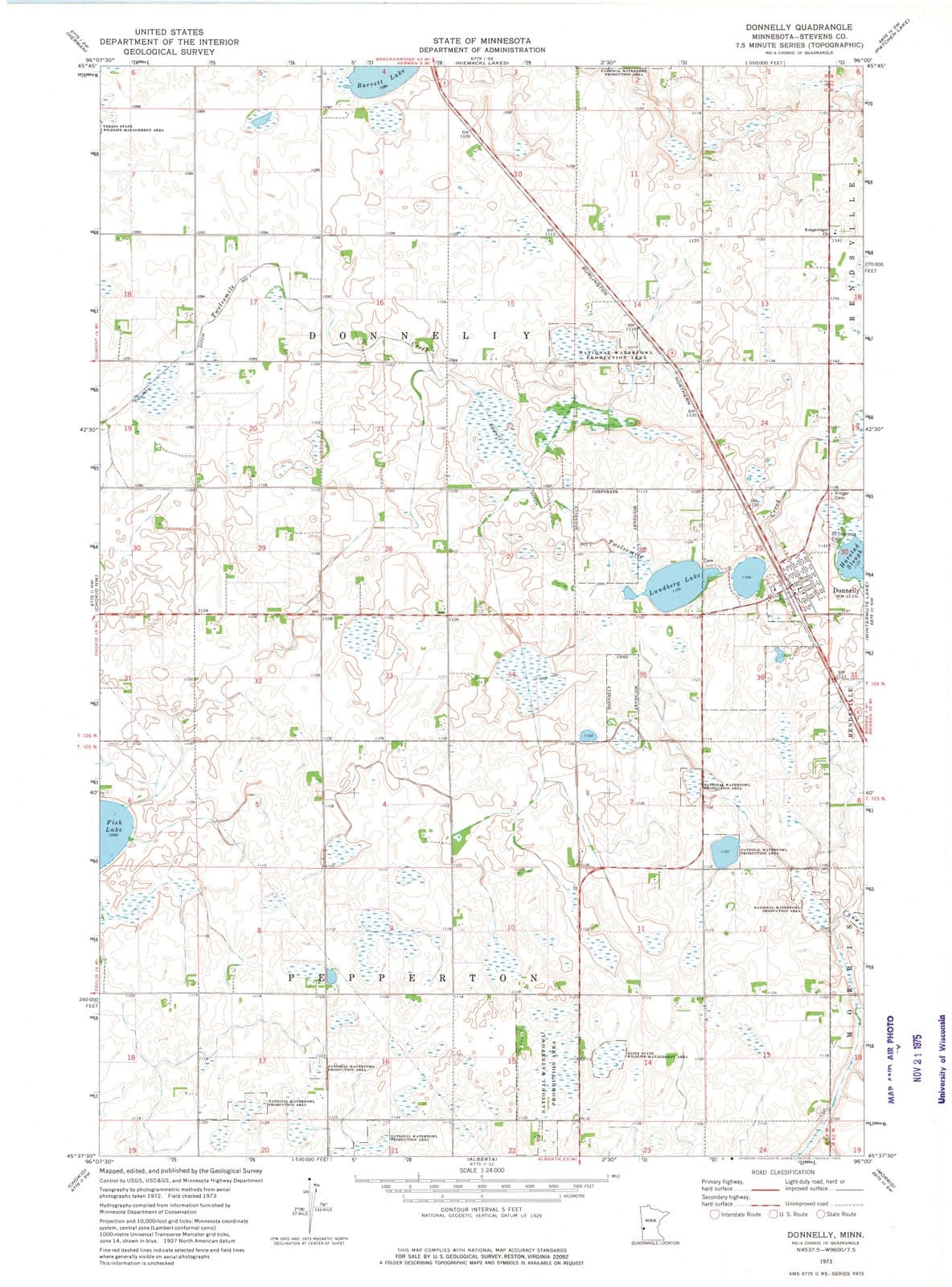 1973 Donnelly, MN - Minnesota - USGS Topographic Map